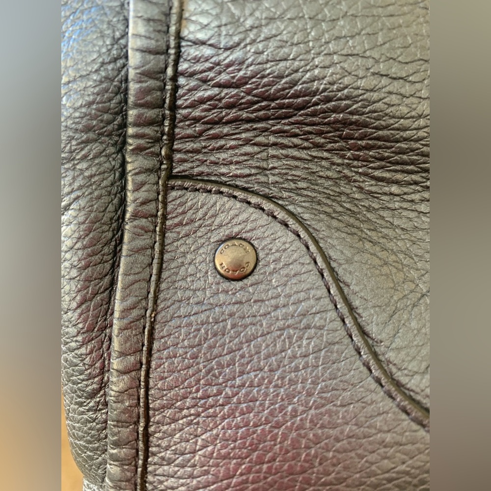 Pre-owned coach Mickie Grain Leather F34040 pearlized Blue satchel . - Picture 6 of 11